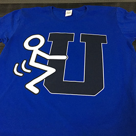 Exemple d'impression de t-shirt bleu par l'imprimante de t-shirt A2 WER-D4880T